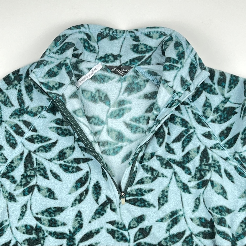 Eddie Bauer Leaf Patterned Quarter-Zip Pullover G… - image 3